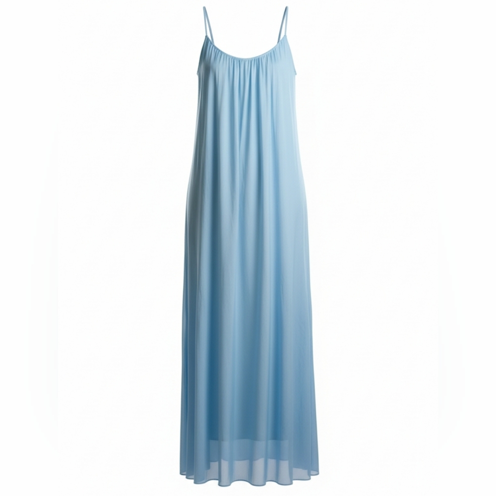 Light Blue Sheer Maxi Dress with Slip